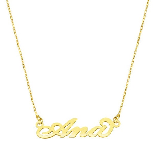 [P16760-3] 18K GARGANTILLA NOMBRE 3 LETRAS. CADENA 45CM
