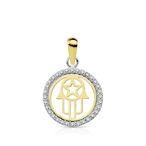 [P16799] 18K COLGANTE MANO DE FATIMA 13 MM