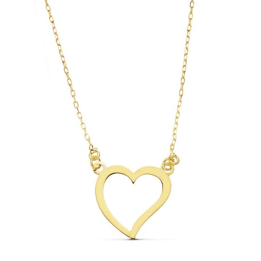 [P16841] 18K GARGANTILLA ORO AMARILLO CORAZON 13X13 MM 45CM