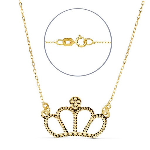[P16842] 18K GARGANTILLA CORONA 12X8 MM 45CM