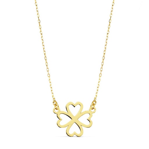 [P16848] 18K GARGANTILLA CORAZONES 12 MM 45CM