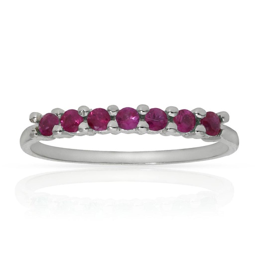 [LCR322B] SORTIJA ORO BLANCO 18KL RUBIES FINOS