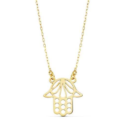 [P16859] 18K GARGANTILLA MANO DE FATIMA 45CM 14X14 MM