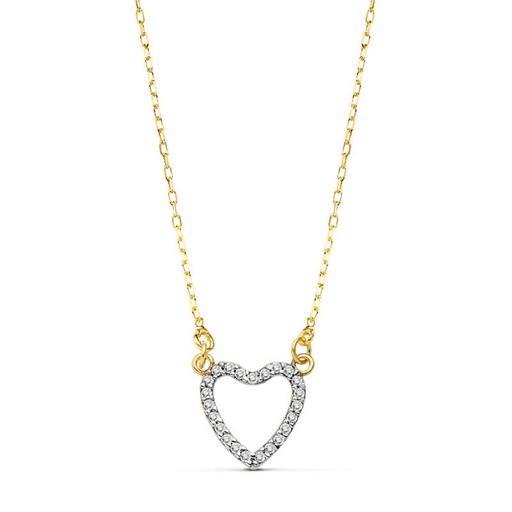 [P16885] 18K GARGANTILLA ORO AMARILLO CORAZON 10X10 MM 42 CM