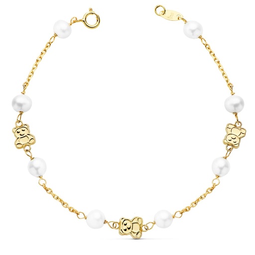 [P16913] 18K PULSERA COMUNION OSO . 17 CM