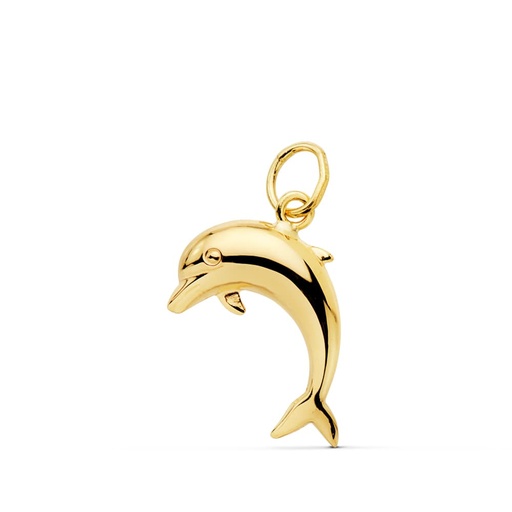 [P16965] 18K COLGANTE DELFIN LISO 17X12 MM