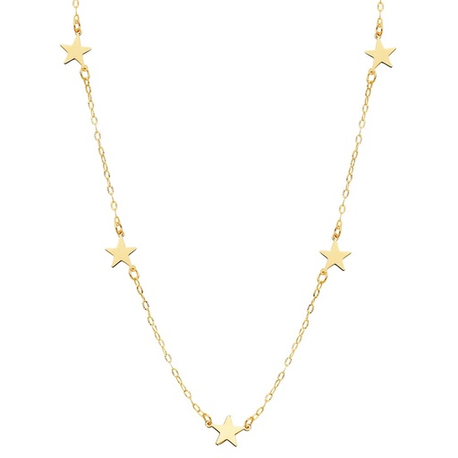 [P16977-OA] 18K GARGANTILLA ESTRELLAS ORO AMARILLO 42 CM