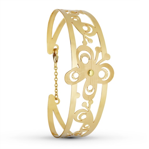 [P17000052] 18K PULSERA ORO AMARILLO MARIPOSA LASER. 19 MM