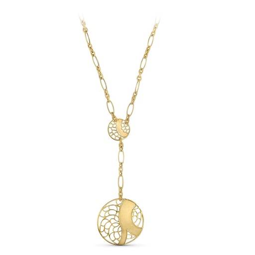 [P17000055] 18K GARGANTILLA ORO AMARILLO MOTIVOS CIRCULOS CALADOS
