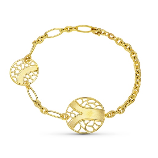 [P17000056] 18K PULSERA ORO AMARILLO MOTIVOS.