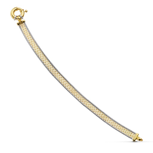 [P17000068] 18K PULSERA BICOLOR MALLA 20CM