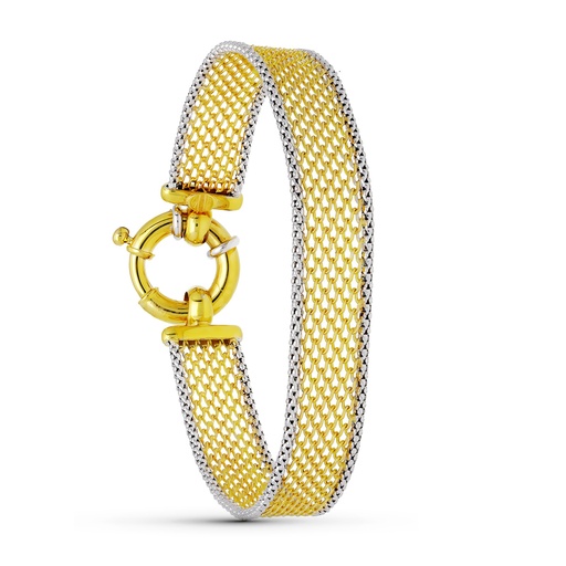 [P17000070] 18K PULSERA ORO BICOLOR MALLA
