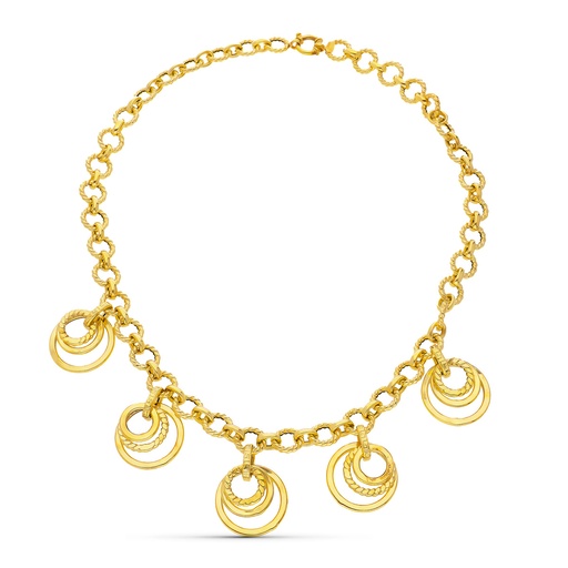 [P17000078] 18K GARGANTILLA ORO AMARILLO COLGANTE 45CM