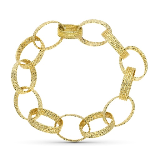 [P17000094] 18K PULSERA ORO AMARILLO ESLABONES HUECA