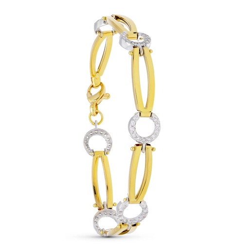 [P17000116] 18K PULSERA ORO BICOLOR CIRCONITAS