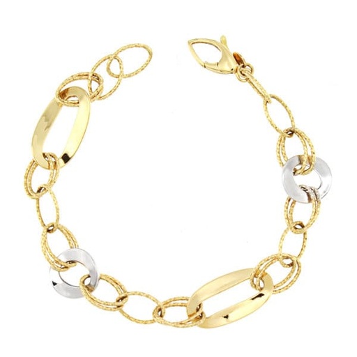 [P17000141] 18K PULSERA BICOLOR 20.5 CM