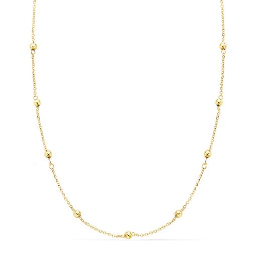 [P17000166] 18K CADENA MACIZA CON BOLAS LISAS 3MM 50CM