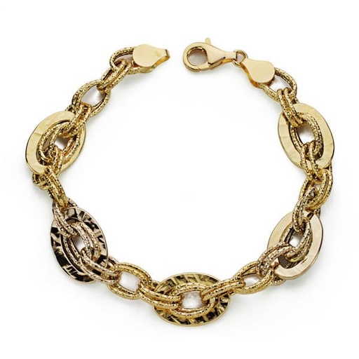 [P17000287] 18K PULSERA BICOLOR 19.5 CM
