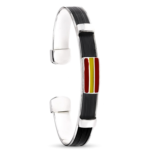 [P17170] PULSERA PLATA 925 ESPAÑA RIGIDA NYLON