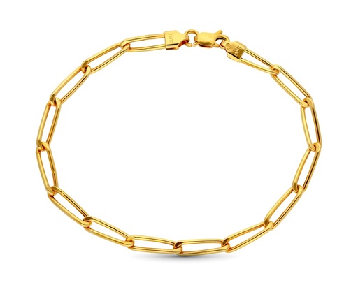 [P18000052] 18K PULSERA ORO AMARILLO ESLABONES BILBAO HUECA 19.5 CM