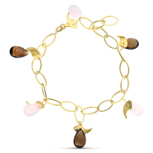 [P18000102] 18K PULSERA ORO AMARILLO PIEDRAS COLOR