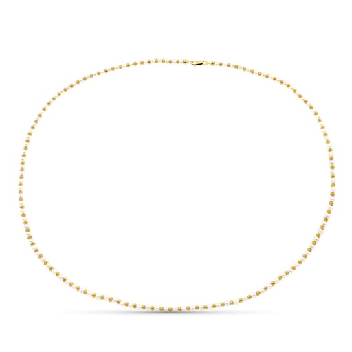 [P18005945] 18K COLLAR PERLA Y ANILLAS ORO 45CM