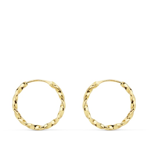 [P18013] 18K AROS ORO AMARILLO HUECOS GALLONEADOS. 16X1.50 MM