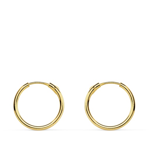 [P18018] 18K AROS ORO AMARILLO HUECOS REDONDOS 13X1.20 MM