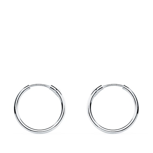 [P18018-OB] 18K AROS ORO BLANCOS HUECOS REDONDOS 13X1.20 MM