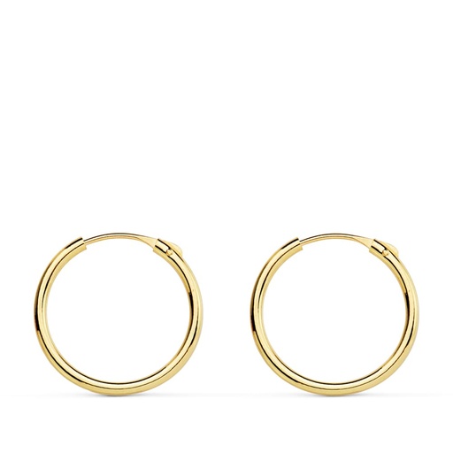 [P18019] 18K AROS ORO AMARILLO HUECOS REDONDOS 15X1.20 MM