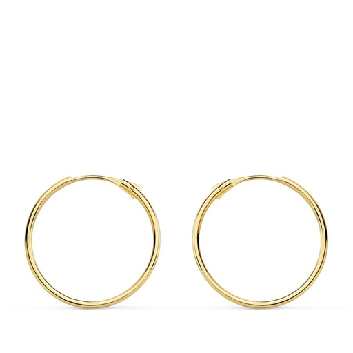 [P18032] 18K AROS ORO AMARILLO TUBO HUECOS 16X0.8 MM