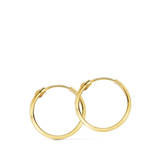 [P18036] 18K AROS ORO AMARILLO MEDIA CAÑA LIGEROS. 16X3 MM