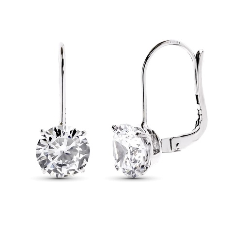 [P18043] 18K PENDIENTES ORO BLANCO CIRCONITAS 20X8 MM