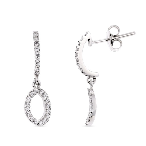 [P18233] 18K PENDIENTES ORO BLANCO. 19X5 MM CIERRE PRESION
