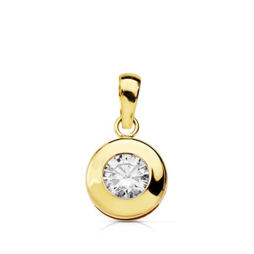 [P18240-5] 18K COLGANTE CHATON ORO AMARILLO 8.5 MM
