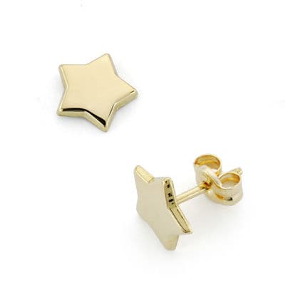 [P18395] 18K PENDIENTES ORO AMARILLO ESTRELLA PRESION. 8 MM