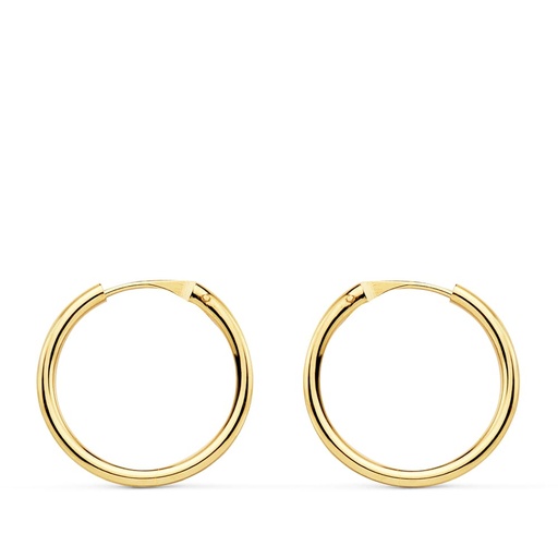 [P18399] 18K AROS ORO AMARILLO REDONDOS LISOS LIGEROS 16X1.50 MM