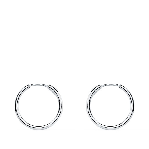 [P18403-OB] 18K AROS ORO BLANCOS HUECOS REDONDOS 12X1.20 MM