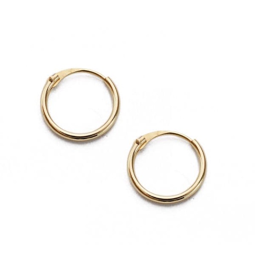 [P18407] 18K AROS ORO AMARILLO REDONDOS LISOS LIGEROS 8X0.8 MM