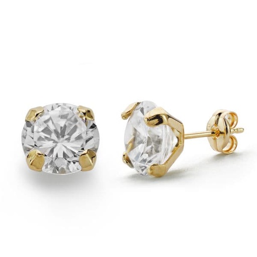 [P18601-OA] 18K PENDIENTES ORO AMARILLO GARRAS CIRCONITAS 7.5 MM