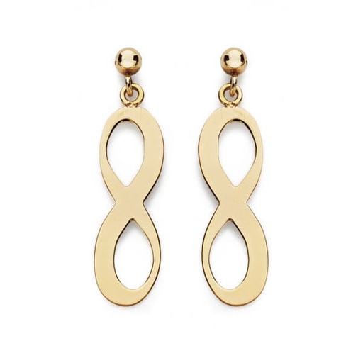 [P18651] 18K PENDIENTES INFINITO PRESION 20X6 MM