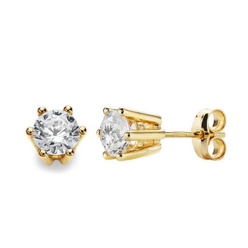 [P18685-1OA] 18K PENDIENTES GARRAS ORO AMARILLO 6.5X6.5 MM