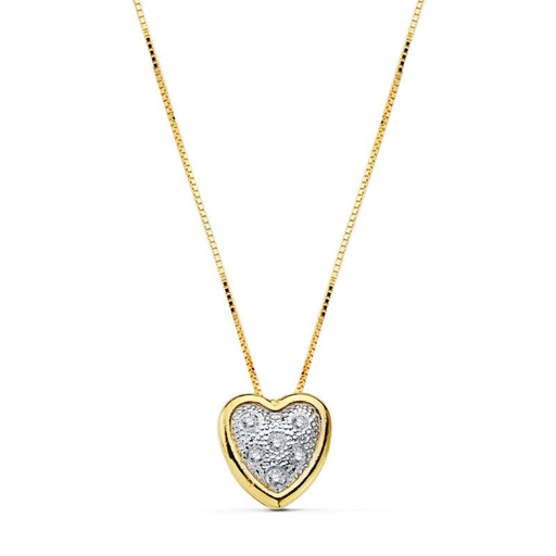 [P18691-3] 18K COLGANTE CORAZON CADENA 42CM