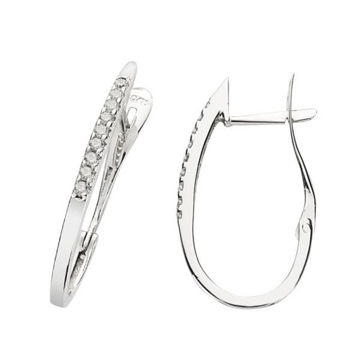 [P18699-OB] 18K PENDIENTES ORO BLANCO 2 MM GROSOR 20X11 MM