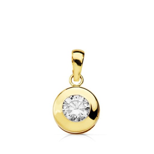 [P18727-5] 18K COLGANTE ORO AMARILLO CHATON 7 MM CIRCONITA