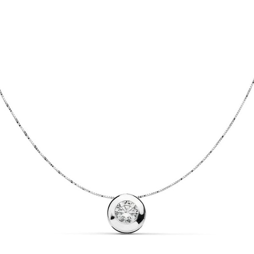 [P18728-3] 18K GARGANTILA COLLAR CHATON ORO BLANCO 7 MM CADENA 42 CM