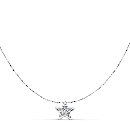 [P18737-3] 18K COLGANTE ESTRELLA 6X6 MM CADENA 42 CM