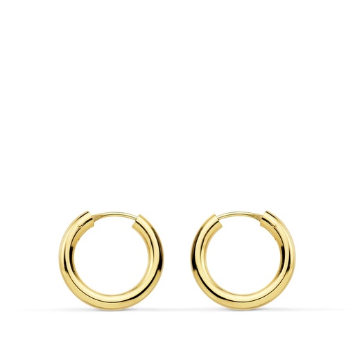 [P18751] 18K AROS ORO AMARILLO REDONDOS LISOS LIGEROS 16X2.5 MM