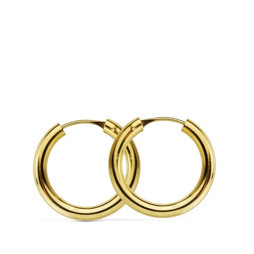 [P18752] 18K AROS ORO AMARILLO REDONDOS LISOS LIGEROS 18X2.5 MM