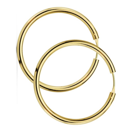 [P18753] 18K AROS ORO AMARILLO REDONDOS LISOS LIGEROS 20X2.5 MM